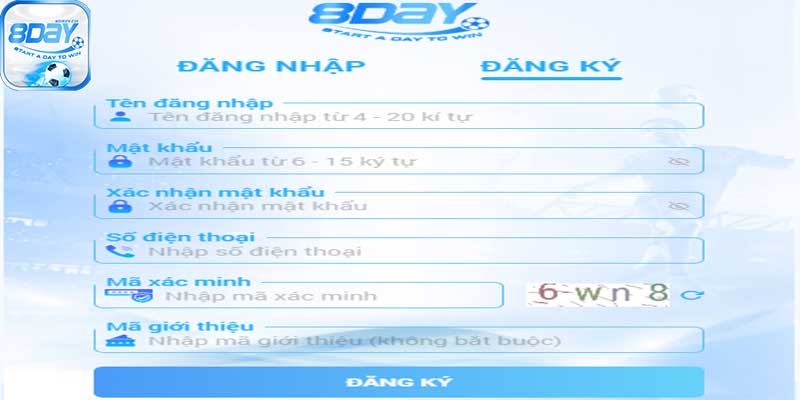 Nhà Cái 8day| Đăng Nhập 8day Mới Nhất - Không Bị Chặn Cách đăng ký tài khoản nhanh chóng